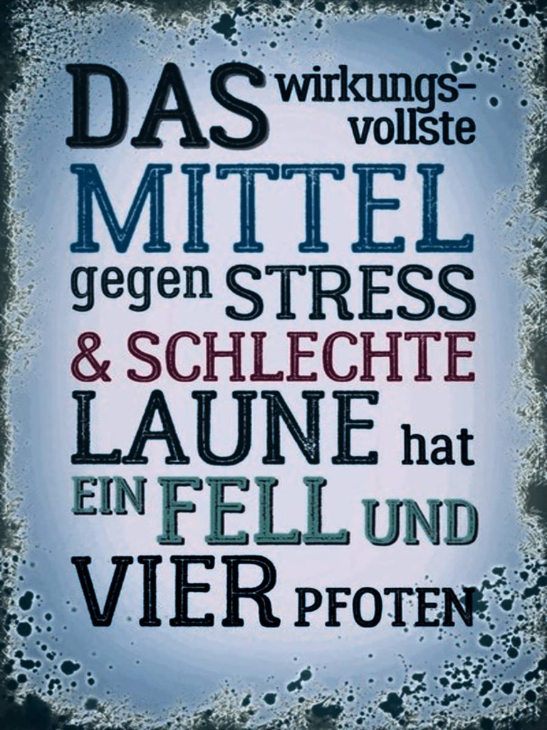 [LA-1791516-H] Holzschild 40x30 cm Mittel gegen Stress hat 4 Pfoten