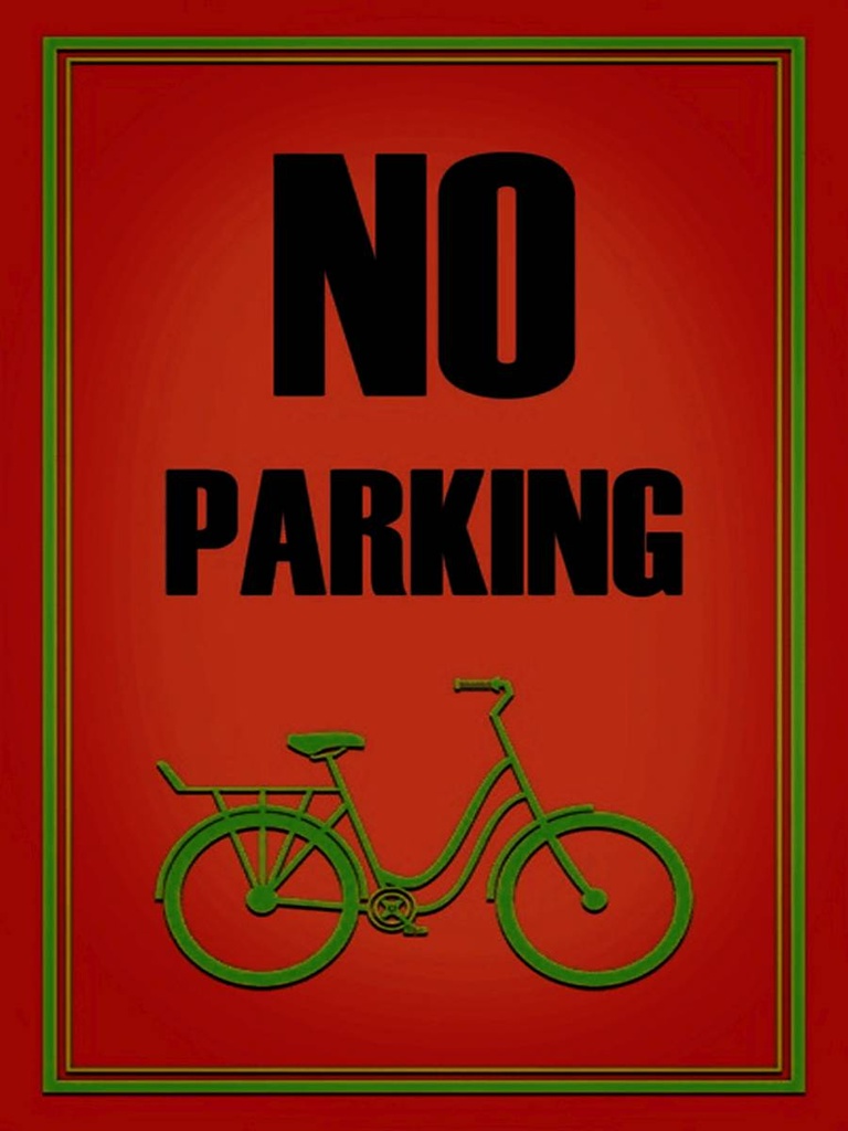 Holzschild 40x30 cm Parken Fahrrad no parking
