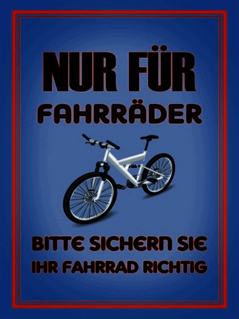 Holzschild 40x30 cm Parken nur für Fahrräder sicher sie ihr