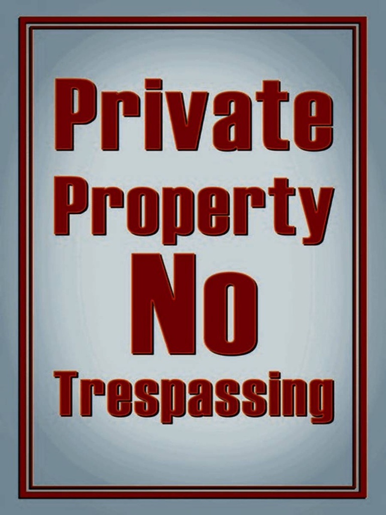 Holzschild 40x30 cm private Property No Trespassing