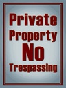 Holzschild 40x30 cm private Property No Trespassing