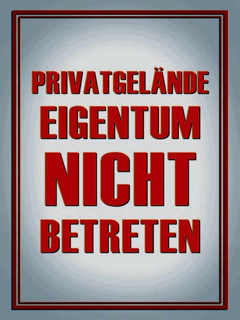 Holzschild 40x30 cm Privatgelände Eigentum nicht