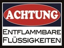 Holzschild 30x40 cm Achtung entflammbar Flüssigkeit
