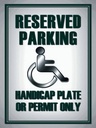 Holzschild 40x30 cm Parken Parking handicap plate or