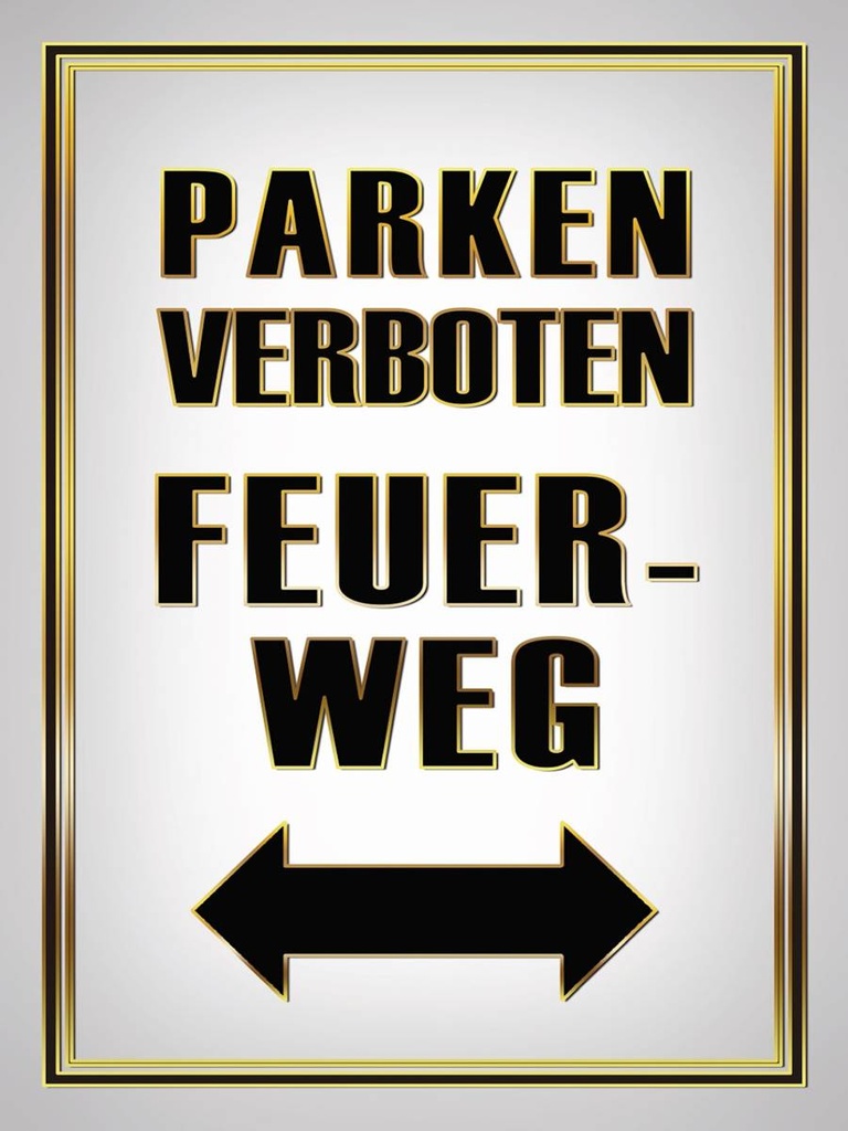 [LA-1791535-H] Holzschild 40x30 cm Parken verboten Feuerweg