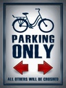 Holzschild 40x30 cm Parken Bike parking only left right