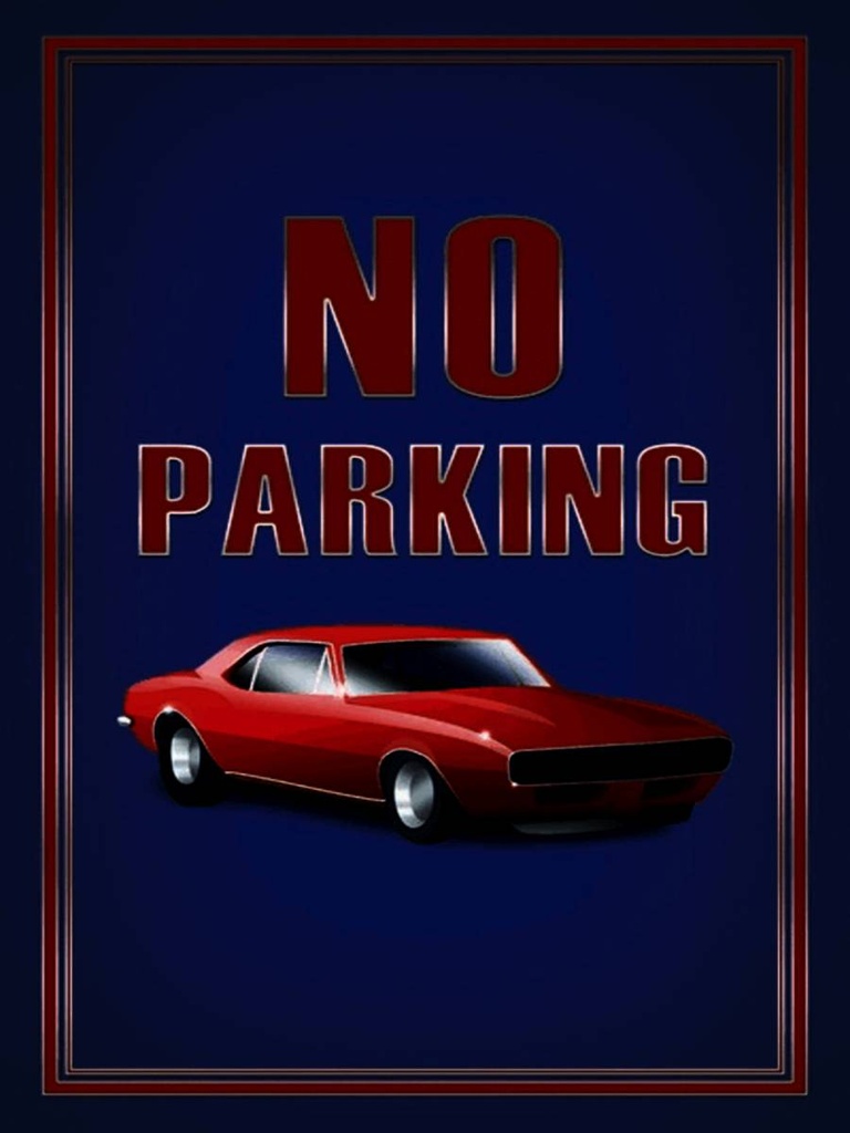 Holzschild 40x30 cm Auto No Parking