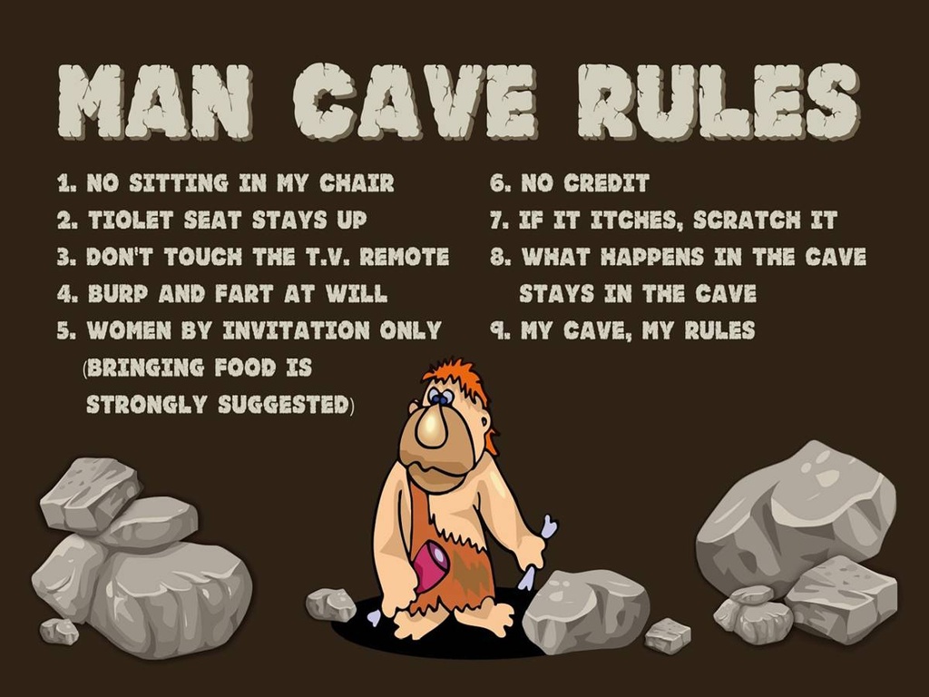 Holzschild 30x40 cm man cave rules Männer Regeln