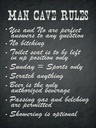 Holzschild 40x30 cm man cave rules Männer Regeln