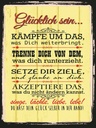 Holzschild 40x30 cm Glücklich singe lächle liebe