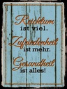 Holzschild 40x30 cm Reichtum Zufriedenheit Gesund