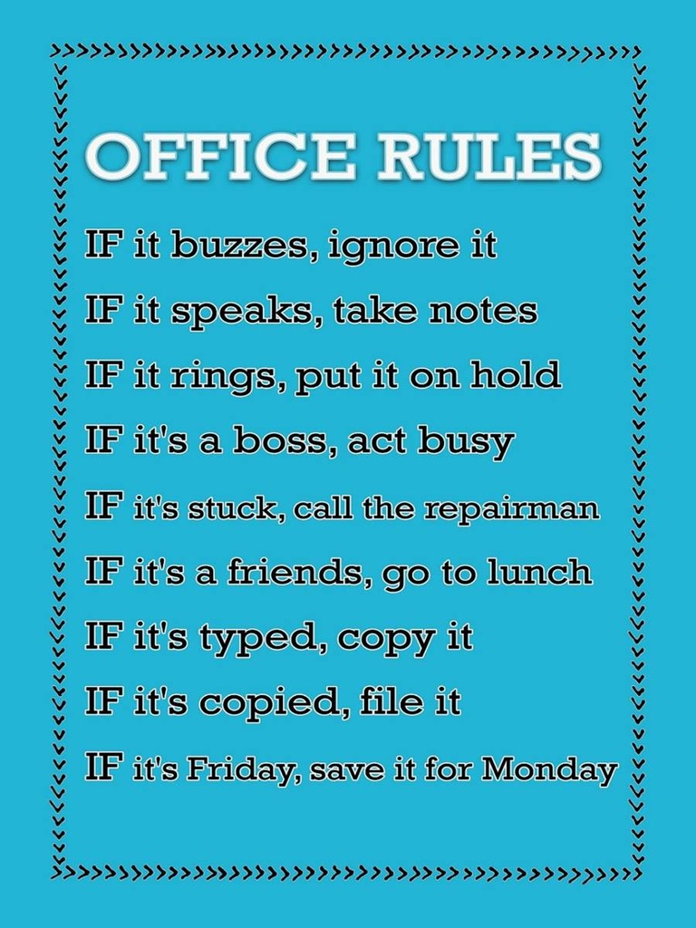 Holzschild 40x30 cm Office Rules Office Regeln