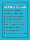 Holzschild 40x30 cm Office Rules Office Regeln