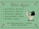 Holzschild 30x40 cm Toilet Rules if you lift it up