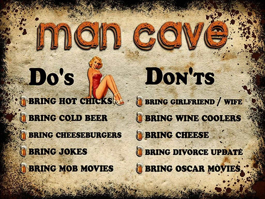 Holzschild 30x40 cm Man Cave Do´s Don´ts