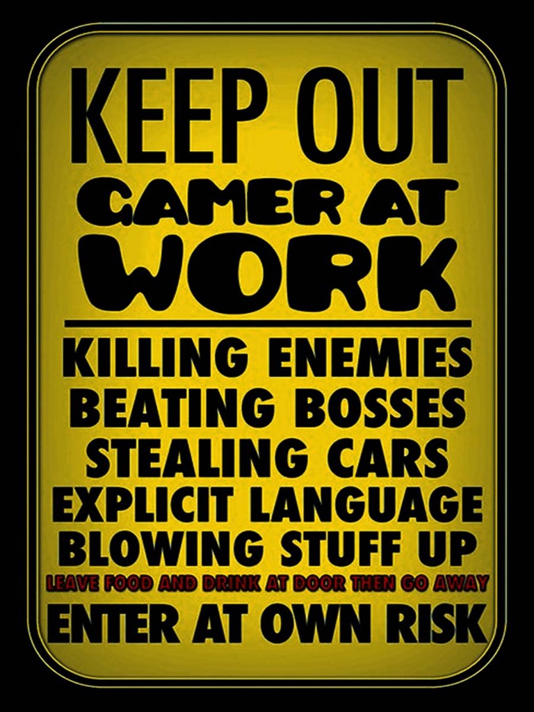 Holzschild 40x30 cm Keep out gamer at work enter