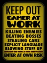 Holzschild 40x30 cm Keep out gamer at work enter