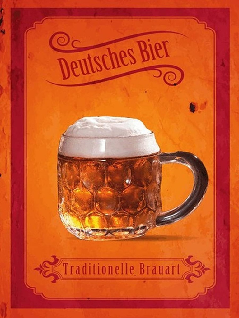 Holzschild 40x30 cm Deutsches Bier traditionelle