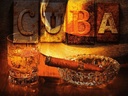 Holzschild 30x40 cm Cuba Zigarre Rum Havanna