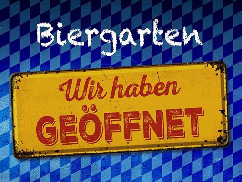 Holzschild 30x40 cm Bayern Biergarten wir haben geöffnet