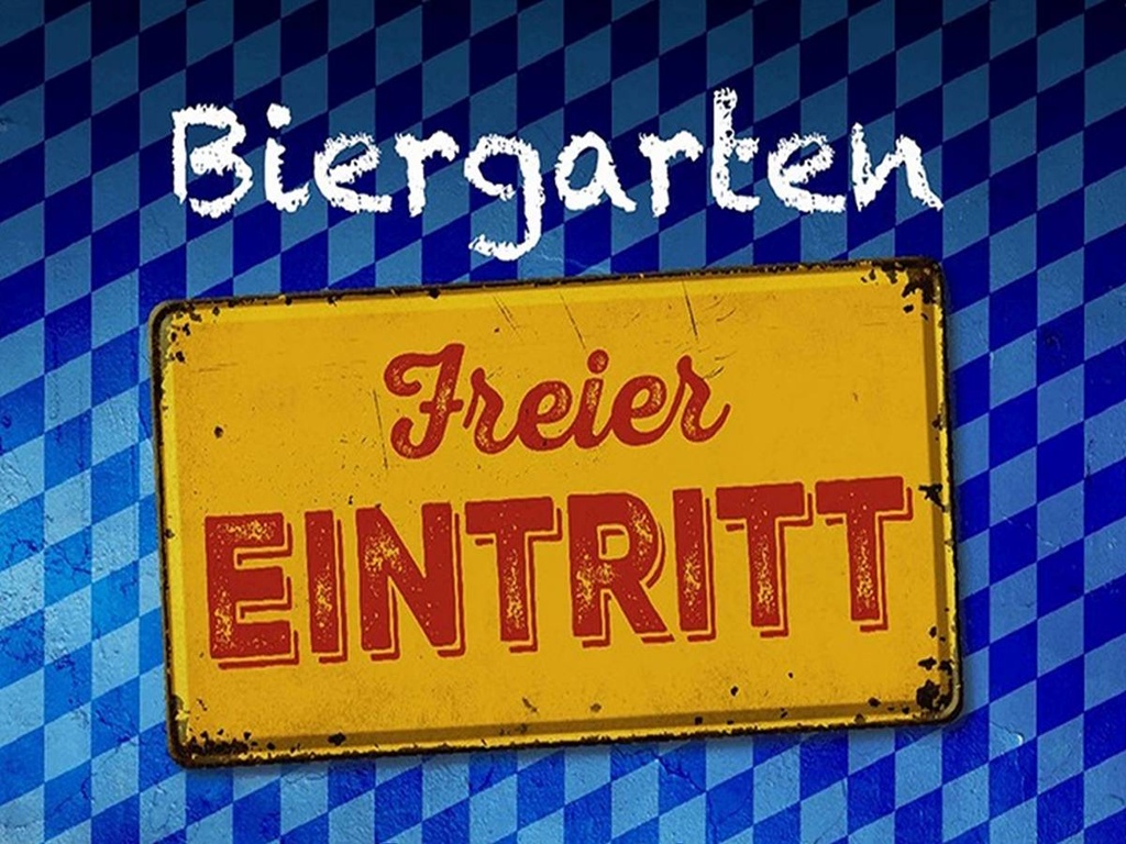 Holzschild 30x40 cm Bayern Biergarten freier Eintritt