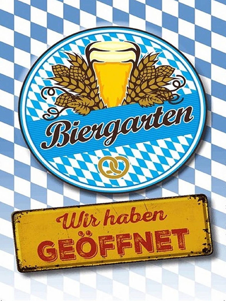 Holzschild 40x30 cm Bayern Biergarten wir haben geöffnet