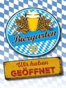 Holzschild 40x30 cm Bayern Biergarten wir haben geöffnet