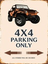 Holzschild 40x30 cm 4x4 parking only Geländewagen