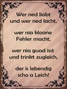 Holzschild 40x30 cm wer ned liabt und wer ned lacht