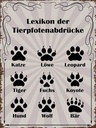 Holzschild 40x30 cm Lexikon Tierpfotenabdrücke Tiere