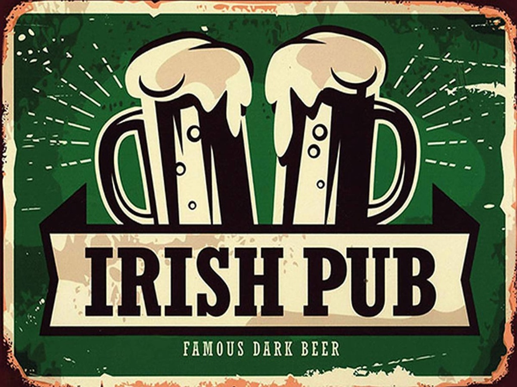 Holzschild 30x40 cm Irish Pub famous dark beer Bier