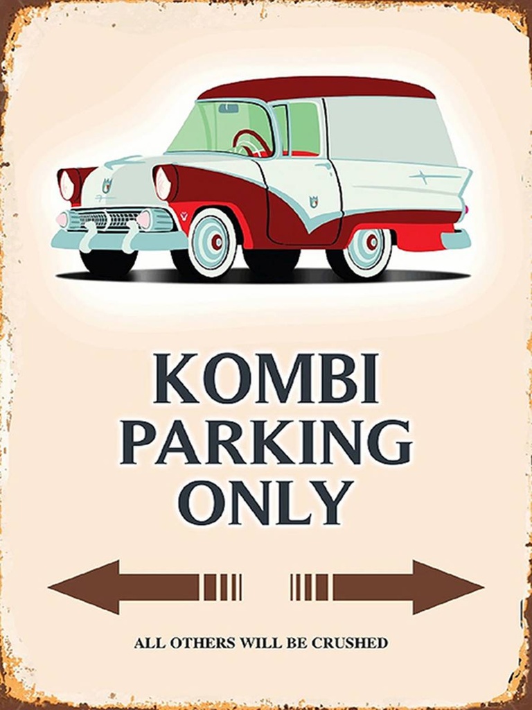 Holzschild 40x30 cm Kombi parking only Auto