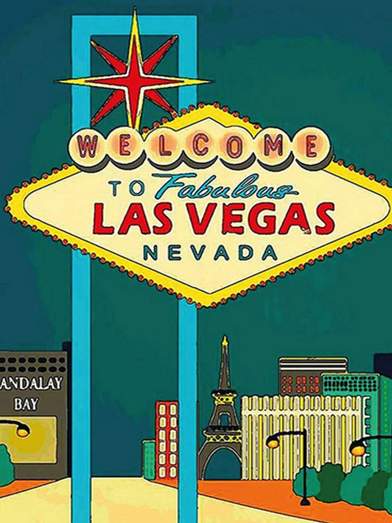 Holzschild 40x30 cm welcome to fabulous las vegas