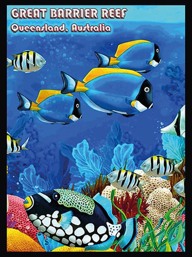 Holzschild 40x30 cm great barrier reef Queensland