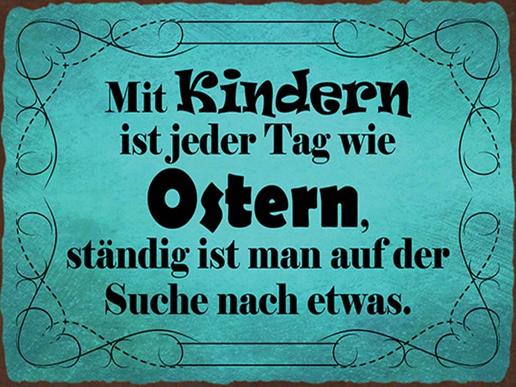 Holzschild 30x40 cm mit Kindern ist jeder Tag Ostern