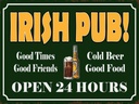 Holzschild 30x40 cm Irish Pub gold Beer open 24