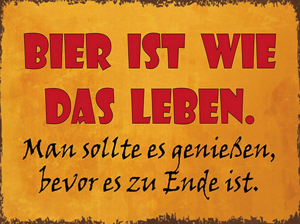 Holzschild 30x40 cm Bier ist wie das Leben man soll