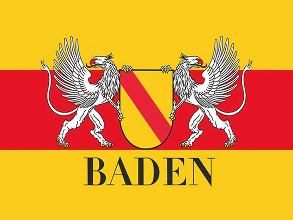 Holzschild 30x40 cm Flagge Baden Wappen