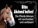 Holzschild 30x40 cm bitte Abstand halten Pferde