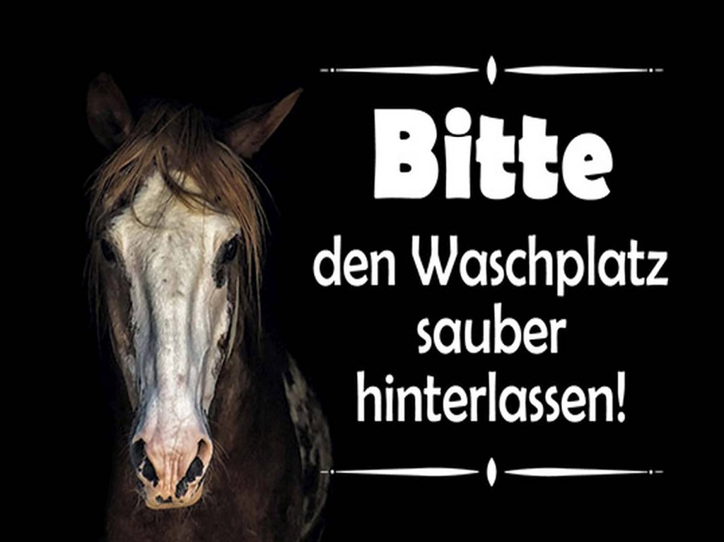 Holzschild 30x40 cm Pferde bitte Waschplatz sauber
