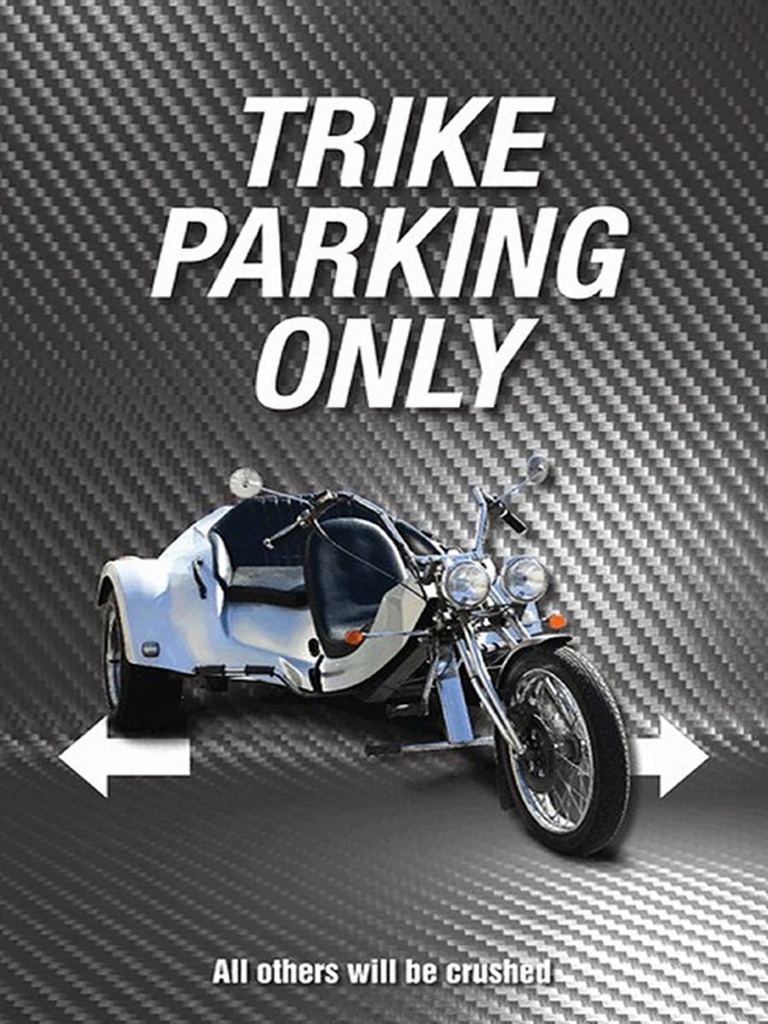 Holzschild 40x30 cm trike parking only all others