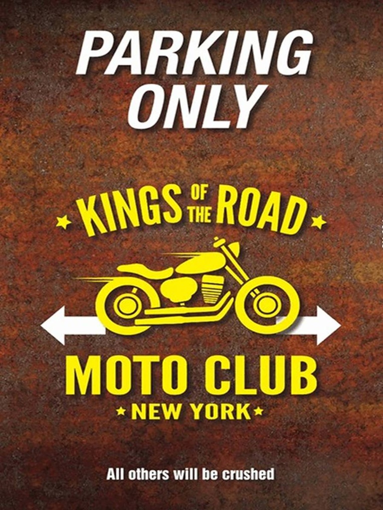 Holzschild 40x30 cm parking only moto club new york