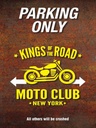 Holzschild 40x30 cm parking only moto club new york
