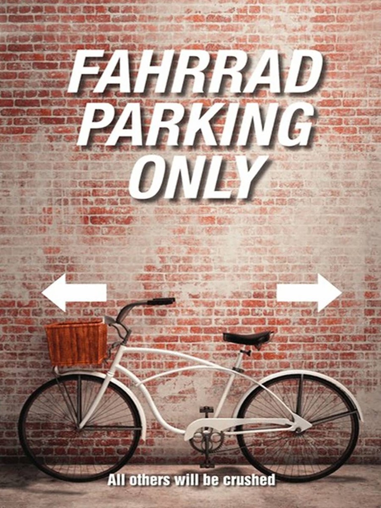 Holzschild 40x30 cm Fahrrad parking only all others