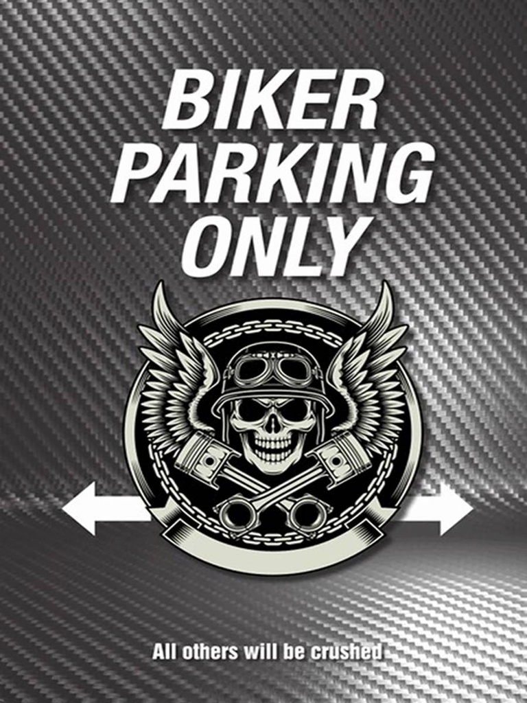 Holzschild 40x30 cm Biker parking only all others