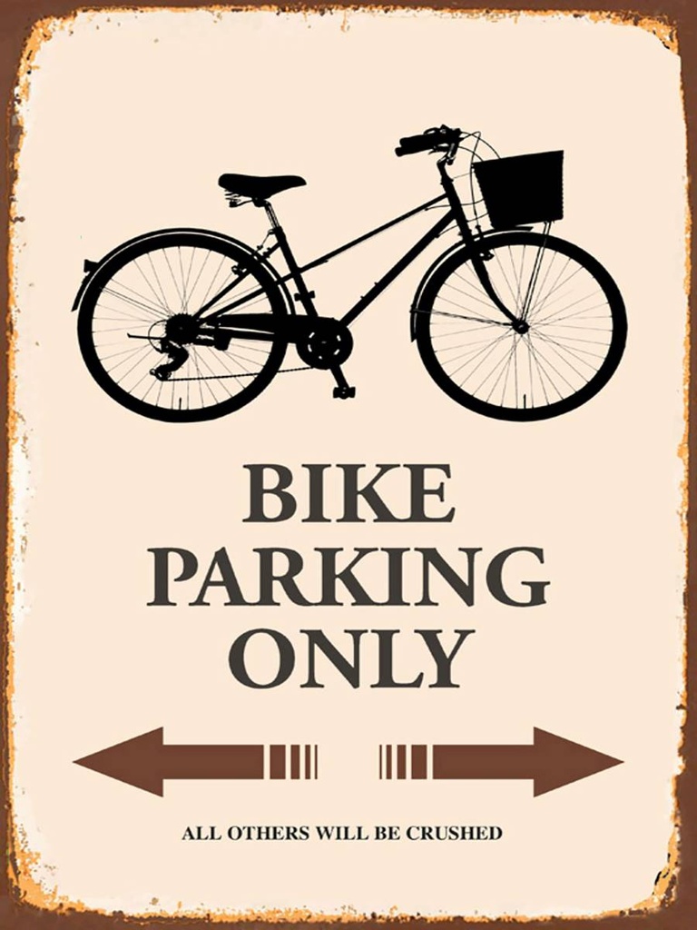 Holzschild 40x30 cm Bike parking only Fahrrad parken