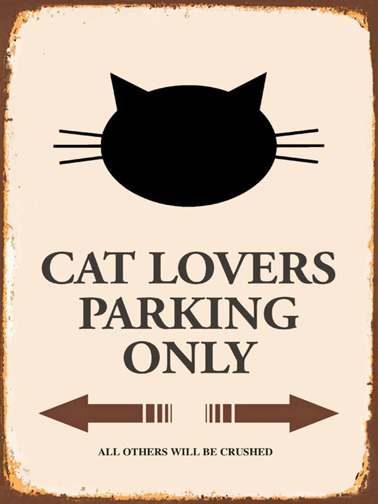 Holzschild 40x30 cm cat lovers parking only Katze