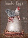 Holzschild 40x30 cm Huhn jumbo Eggs 25 c a dozen