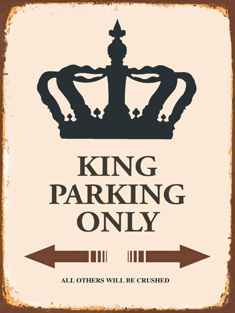 [LA-1791750-H] Holzschild 40x30 cm King parking only Korona