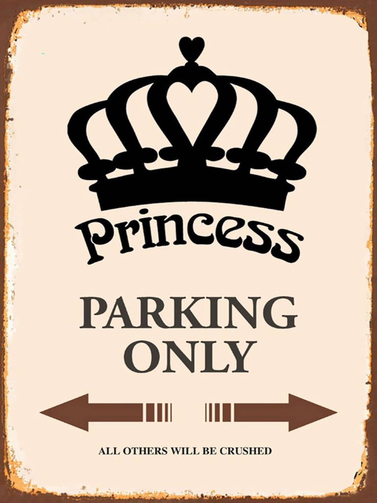 [LA-1791752-H] Holzschild 40x30 cm Princess parking only Korona